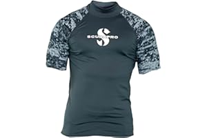 SCUBAPRO Graphite Rash Guard Men's Slim Fit Short Sleeve T-Shirt