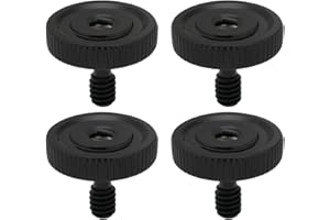 SG Store 4PCS Camera Tripod Screw 1/4 Inch External Thread 1/4 Inch Internal Thread 24x20mm Aluminum Alloy Thumb Screw Camera Quick Release Adapter Black