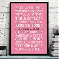 OWLBOOK "DU & ICH" - personalisierbarer Kunstdruck mit Namen für Pärchen, Ehepaare, Geschwister, Eltern, Freunde – Bild, Poster, Plakat mit Spruch, perfekt als Geschenk, Geschenkidee zum Muttertag, Vatertag, Valentinstag, Liebe, Geburtstag, Jahrestag, Hochzeitstag, für Mann & Frau, für Freund & Freundin, für Geschwister oder für Freunde - Wandbild ungerahmt & ohne Dekoration
