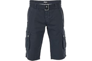 riverso Herren Cargo Shorts RIVAnton Regular Fit Gürtel Taschen Sommer Baumwolle Basic Kurze Kariert Hose Bermuda Blau Beige Schwarz Grau Oliv w30 w31 w32 w33 w34 w36 w38 w40 w42 w44 w46