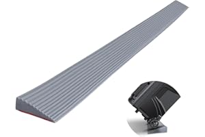 MIUUIPI Rampa de umbral de puerta, 100 x 5,5 x 1,6 cm, de PVC, superficie antideslizante, para silla de ruedas, para silla de ruedas, cochecito de bebé, andador o scooter eléctrico (gris)