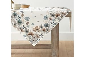 ‎ARTOID MODE Artoid Mode Wilde Tuschemalerei Blumen Blätter Frühling Tischwäsche, Küche Tisch Dekoration Drinnen Urlaub Party Dekor 85x85 cm