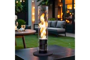 Fiérza Tischkamin - Tischfeuer Komplettset - 40CM - 2-in-1 Design - Bioethanol Kamin für Indoor & Outdoor - Unendliche Brenndauer & Lagerfeueratmosphäre - Wärmendes Balkonfeuer