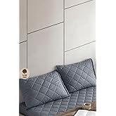 Formeya %100 Pamuk Kapitone Yastık Koruyucu Kılıf 2 Adet 50 x 70 (Gri)