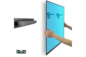 Aetubree No Drill TV Wall Mount, TV Brackets for 22-55 inch Flat Screen TVs Ultra Slim TV Wall Bracket Universal Hold Up to 45KG, Max VESA 400x400mm, +5° Tilt, Easy Install (Black)