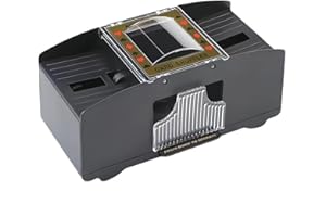 RCXNM Mélangeur de cartes automatique pour 1 à 2 jeux de cartes, compatible avec UNO, Poker, Skyjo, Skip BO, mélangeur de cartes électrique, noir