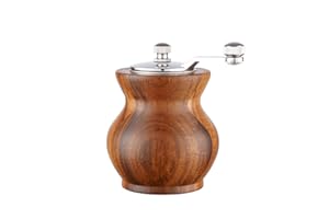 YUEHUAMECH Set macina pepe manuale in legno a manovella con macinino regolabile per spezie, goditi il tuo miglior pepe macinato fresco sale marino e varie spezie