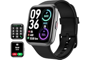 Tensky Smartwatch Uomo 1,85" Orologio Smart Watch Donna 3ATM con Chiamate, Alexa Integrata, 110+ Sport, Contapassi Monitoraggio Sonno SpO2 Frequenza Cardiaca per Samsung Android iOS
