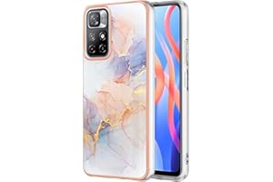SEAHAI Funda para Xiaomi Redmi Note 11S 5G / Xiaomi Poco M4 Pro 5G, Patrones Colores Elegante Delgada a Prueba de Golpes TPU de Goma Suave Carcasa de Silicona Colorida - Mármol Blanco