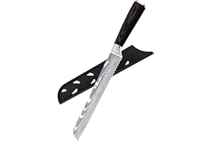 XYJ 8 pouces cuisine couteau à pain style japonais en acier inoxydable pain tranchant couteau dentelé toast cake Knife