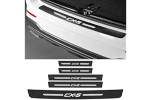 AMENAS 5 Pcs Car Sill Protector, for Mazda CX5 CX-5 2000-2024 Front Rear Sill Guard, Carbon Fiber Door Side Step Pedal Protector