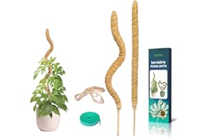 SUNYAY 2 Stück Biegbar Pflanzstab Kokos 60cm Pflanzenpfähle, Flexibel Moosstange für Garten Monstera Pflanze Kletterpflanzen Zimmerpflanzen,Bendable Moss Pole Moosstab