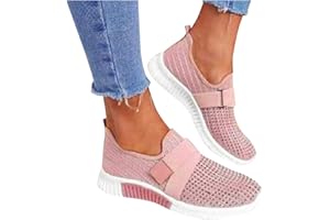 Fannyfuny Sneaker Ohne Schnürsenkel Damen rutschfeste Stoßdämpfende Athletische Schuhe Plateau Schutzschuhe Komfortabel Walkingschuhe Freizeitsportschuhe Plate Schuhe für Gehen Laufen Joggen Sports