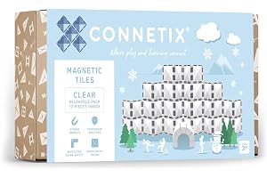 CONNETIX Magnetiska Plattor Transparent Rektangelpaket, 12 Delar