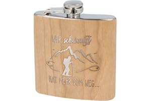 ‎SPRUCHREIF Spruchreif | Flachmann aus Edelstahl mit Gravur „Wer schwankt, hat mehr vom Weg…“ | Originelles Outdoor-Geschenk für Wanderer & Abenteurer