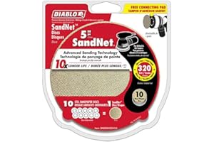 Diablo 5” 320 GRIT SANDNET DISCS WITH CONNECTION PAD DND050320H10I
