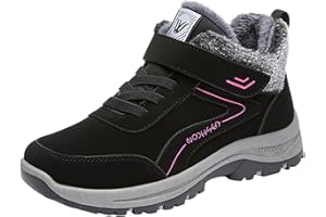 GENERISCH Chaussures d'hiver pour femme - Imperméables - Chaussures de neige - Doublées - Chaussures de randonnée - Antidérapantes - Chaussures d'extérieur à enfiler - Chaussures de sport - Chaussures de