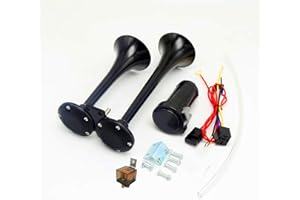 YIYIDA YDA202 Air horn 12V 150db Car horn double tube horn Chrome Zinc Dual Trumpet auto Horn with Compressor for Any 12V Vehicles Lorries Boats Cars Vans Trains Trucks