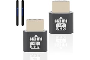 YIMATEECO HDMI Dummy Plug 4K, Virtual Display Emulator Monitor Headless Ghost Display Adapter Support 3840x2160 @60HZ, 1080P DVI EDID Emulator for Computer (Headless Display Adapter, 2 Pack, Grey)