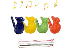 XIN ZHE DIAN 4 Stück Vogelpfeife,Wasser Füllbar Bunt Keramische Pfeife mit Klang Von Klarem Vogelgezwitscher für Trillerpfeife Kinder