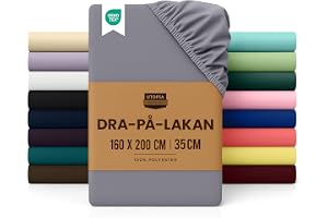 Utopia Bedding - Dra-på-lakan 160x200cm - Grå - Borstad Polyester Mikrofiber Dra-på-lakan - 35cm Djup Ficka