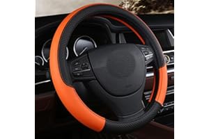 ‎MAYCO BELL Mikrofaser Leder Lenkradbezug Wavy Line Splice X-Stichmuster Orange