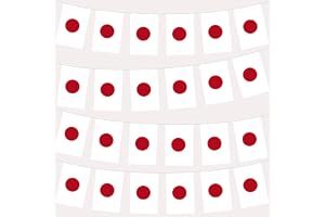 10 m/32,8 fot japansk flagga flaggväv med 30 flaggor för Fifa VM-fotboll 2026 dekorationer, japansk flaggbanderoll för inomhu
