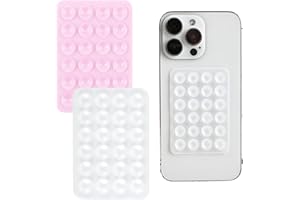 Gjinxi Silikonowy uchwyt na telefon z przyssawką, przyssawki, mocny uchwyt z podkładem, bez użycia rąk, antypoślizgowy uchwyt na telefon z przyssawką, do selfie, Tiktok, filmów, telefonu i Androida, 2