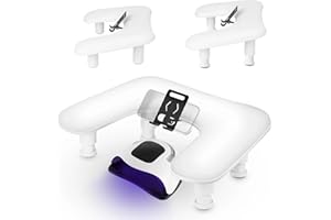 GUICHANGKAI Poggiamano per Unghie,Poggia Mani per Unghie,Forma U Poggiamani per Unghie,appoggia mani per unghie,Regolabile in Altezza,per Principianti Professionisti per Manicure, Salone di Bellezza(Bianco)