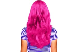 Hatstar Sexy Damen Langhaar Perücke | Frauen Wig lockig - gewellt | Accessoire für Fasching, Karneval und Motto Party (pink)