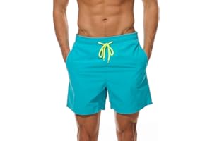 Aisprts Maillot de Bain Homme Short de Bain Respirant à Séchage Rapide avec 3 Poches Short de Plage Homme avec Doublure en Maille et Cordon de Serrage Réglable