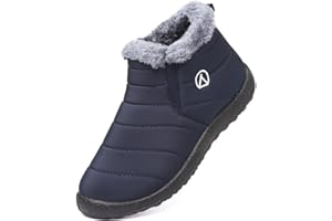 LAZAZAFI Kids Winter Snow Boots Waterproof Warm Faux Fur Lined Shoes Boy's Girl's Outdoor Walking Boots Anti-Slip Ankle Boots Comfy Flats Hiking Boots