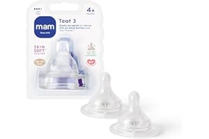 MAM Smoczki Rozmiar 3 dla 4 Miesięcy, Fast Flow z Silikonem SkinSoft, Pasuje do Wszystkich Butelek MAM, Niezbędne Akcesoria do Karmienia Niemowląt, 2 Sztuki