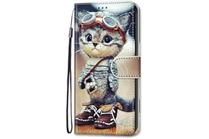 Bnvdfre for Motorola Moto E14 / G04 / G24 Case Flip PU Leather Phone Case Shockproof with Card Holder Magnetic Stand Protector Cover for Motorola Moto E14 / G04 / G24, Cat