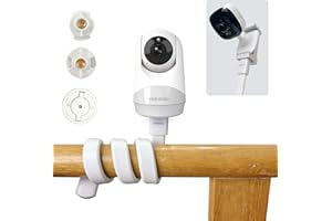 JAMUILS Supporto Universale Flessibile Telecamera Baby Video Monitor Clip per lettino scrivania, compatibile con Hellobaby HB30 HB32 HB35 HB50 HB65 HB6550 HB6532 e GHB Chicco Telecamera