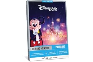 Tick&Box, Cofanetto Regalo, Disneyland Soggiorno 1 Giorno + 1 Notte, 2 Persone, Accesso a Entrami i Parchi Disney + 1 Notte in Un Albergo a Parigi