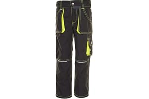 Planam 6110 Junior-Hose - Optimale Sicherheit und Komfort - Farbe: Anthrazit/Gelb - Größe: 122