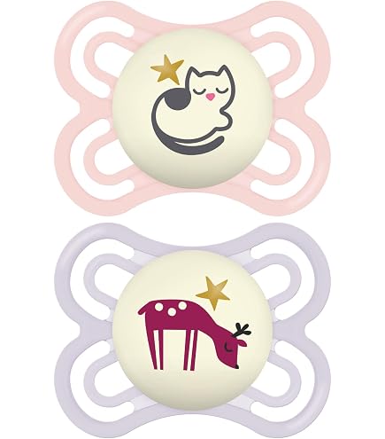 MAM Perfect Lot de 2 tétines, pour un développement sain des dents et de la mâchoire, en matériaux durables et biologiques renouvelables, avec boîte à tétine, pour bébé de 0 à 6