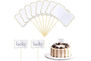 ZFSEYUH 56 Pezzi Etichette per Buffet,Targhette per Formaggio, Bastoncini Cocktailbandiere Bandiere per Buffet, da Scrivere su Decorazioni per Cupcake, per Feste