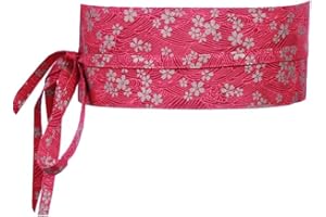 thefancypumpkin Kimono japonés Yukata para mujer, cinturón Obi, cintura Harajuku