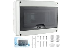 CHRI Quadro Elettrico Esterno 8 Moduli, Scatola Derivazione Esterna Stagna Ip65 Plastica ABS Superficie Scatola Elettrica da Parete Copri Quadri Elettrici Installazione in Giardino o in Altre Aree