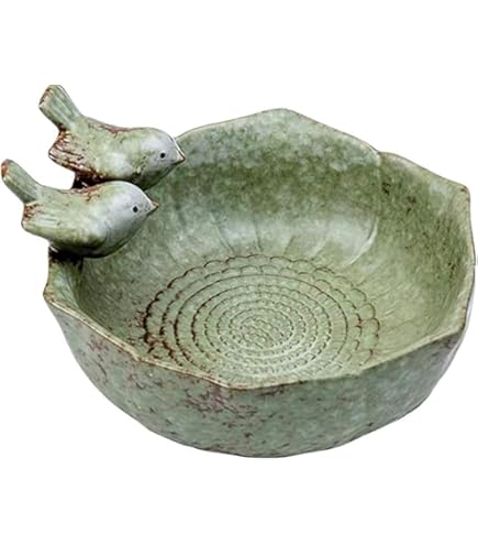 Mega Collections Vogelbad/voederschaal - Bloem - Grijs - Cement - D29 X H12 Cm Drinkschaal Voor Tuinvogels