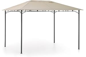 sal mar Gazebo Rodi da Giardino, Struttura in Metallo, 3x2 m, Arredo Esterno, Beige