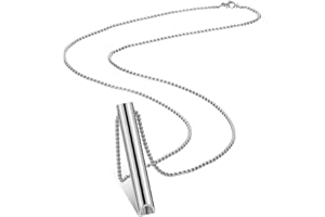 Fiada Anxiety Relief Necklace, Mindful Breathing Necklace Stainless Steel Portable Deep Breathing Exercises Necklace for Men Women Meditation Stress Relief Relaxation