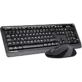 A4 Tech FG1010 2.4G Q Turkish FN-Multimedia Keyboard+Optical 2000DPI Mouse Black/Grey Wireless Set