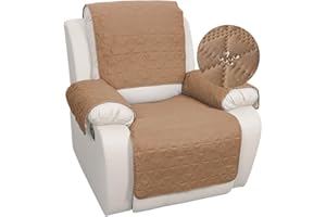 DUJUIKE Wasserdicht Sesselschoner Sesselauflage mit Armlehnen, Sesselschoner Bezug für Relaxsessel, Möbelschutz für Kinder, Hunde, Katzen (Braun, 4 Stück (2 Stück 48 X 58cm + 2 Stück 58 X 89cm))