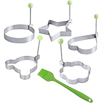 6 Stampini Per Uova In Acciaio Inox - Per Frittate, Pancake, Uova Fritte, Antiaderenti E Con Manico - Foto 2