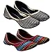 Great Art Women Rajasthani Golden Chequered Black Ballerinas Mojari Combo WMO302/WMO305 RS.536.00