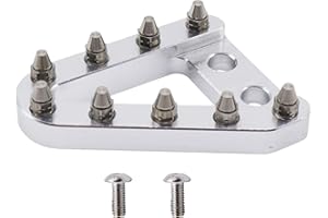 ‎HISPORTS HISports Motorrad Hinterrad Bremspedal Trittplatte aus CNC Aluminium für alle 125–530 cc Motorräder von 2004–2010 – Silber