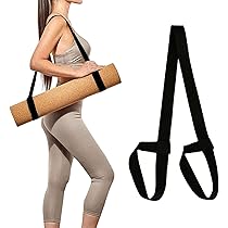 Cinghia Per Tappetino Yoga Regolabile In Cotone - Fascia Portatappeto Per Yoga, Pilates E Stretching, Nero - Foto 4